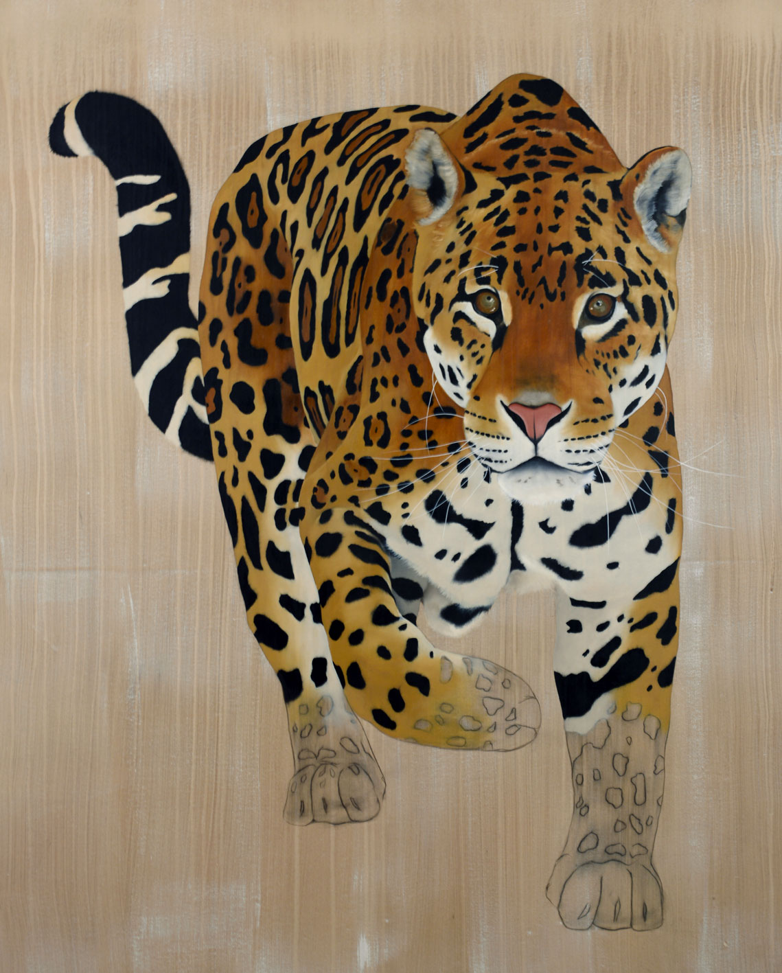 Pantera-Onca panthera-onca-jaguar-delete-extinction-protégé-disparition- Thierry Bisch artiste peintre animaux tableau art  nature biodiversité conservation  